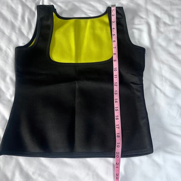 ✨Neoprene Sauna Vest Sweat Shaper Tank Top Body Shaper Black Yellow Size XXL - Picture 3 of 5